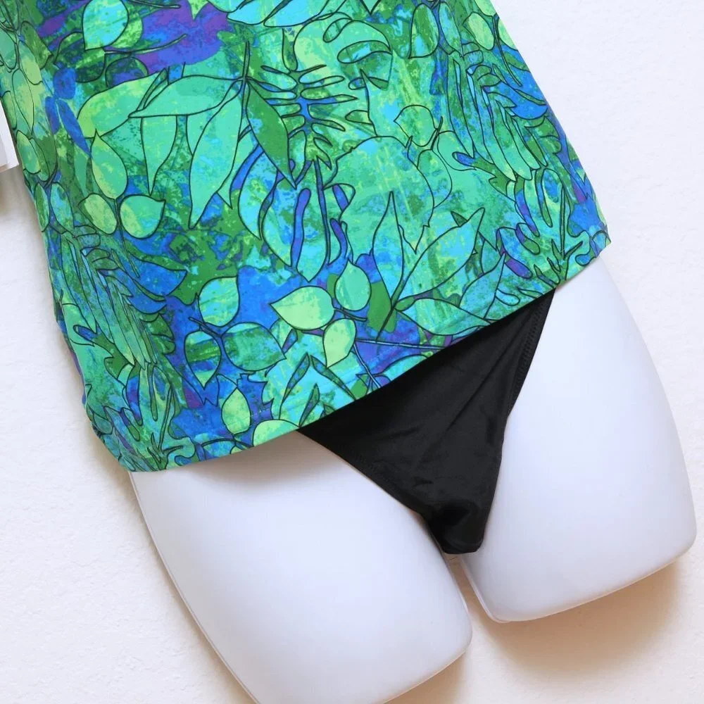 NWT Gottex Green and Blue Floral Tankini Top with Black Brief 12 swimwear - Picture 5 of 14